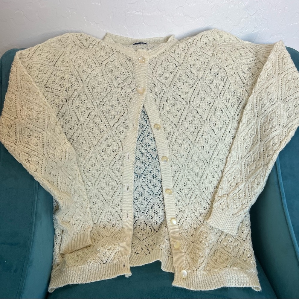 British Vogue cream knitted cardigan